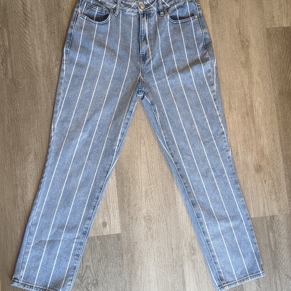 PacSun Mom Blue Jeans with White Stripes Size 27